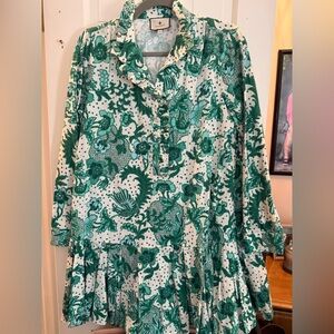 Tuckernuck Green and Cream Floral Dress